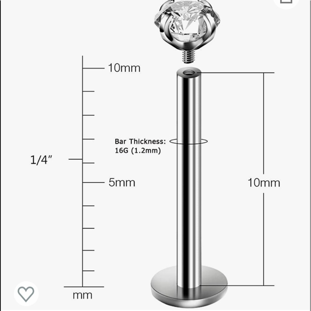 16G Labret Monroe Lip Ring/ Earring Studs